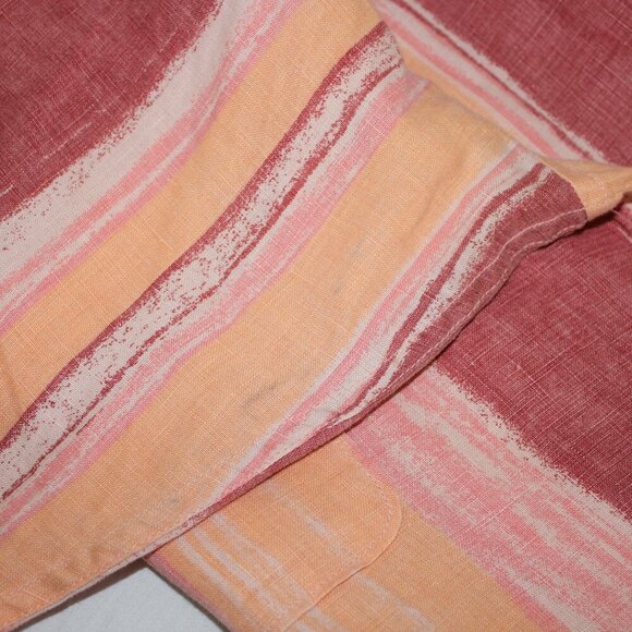 Tommy Bahama Relax Mens Linen Long Sleeve Button Down Shirt Orange Red Size XL - Picture 8 of 8